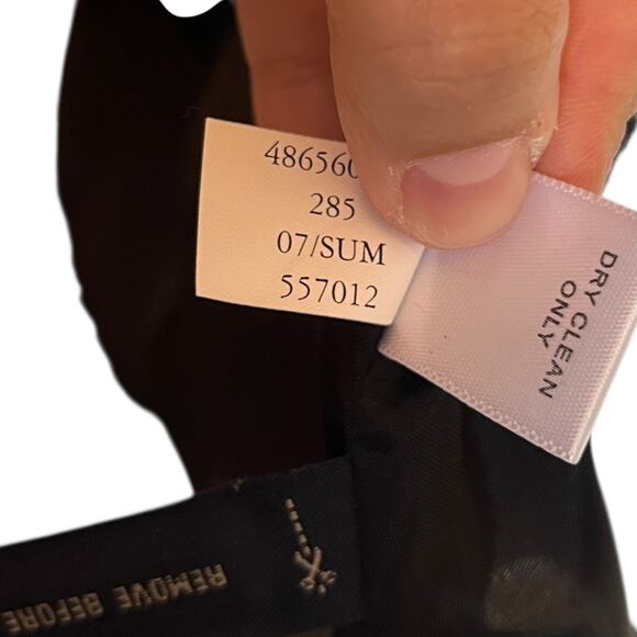 Y2K Banana Republic Silk Babydoll Midi Dress Strapless Black Pleated Formal 6 - Picture 9 of 10